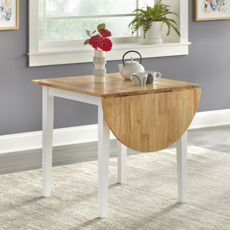 Charlton Home Castellon Drop Leaf Rubber Solid Wood Dining Table Reviews Wayfair